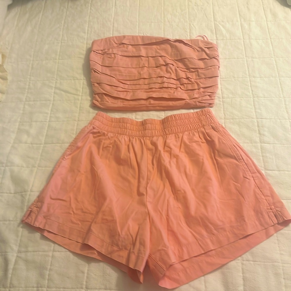 Abercrombie cotton tube top & shorts set